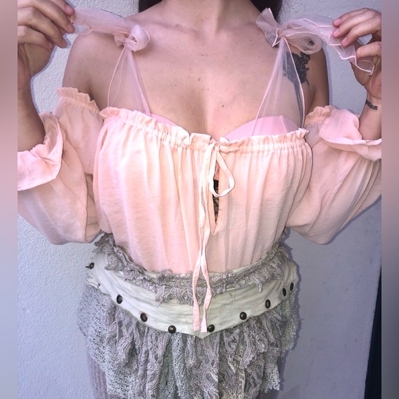 Pastel Pink Cottagecore under Corset Chemise - Picture 1 of 8